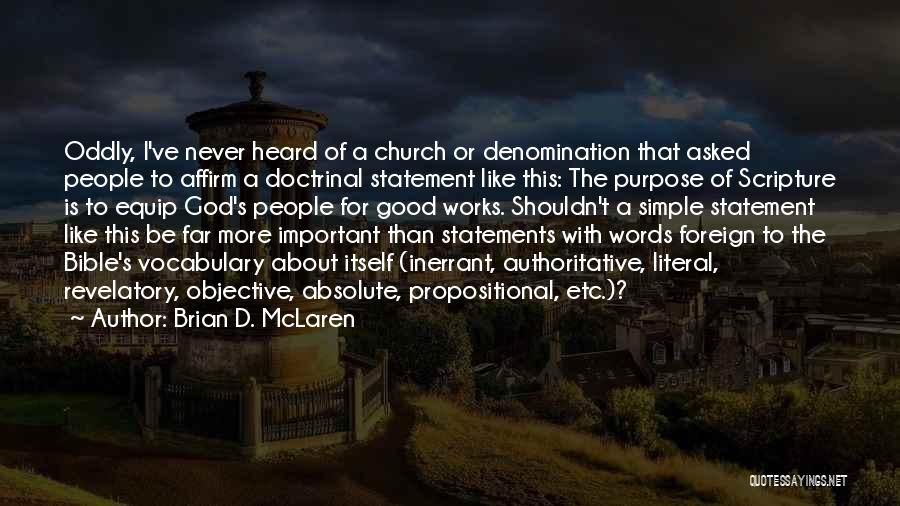 Statement Of Purpose With Quotes By Brian D. McLaren