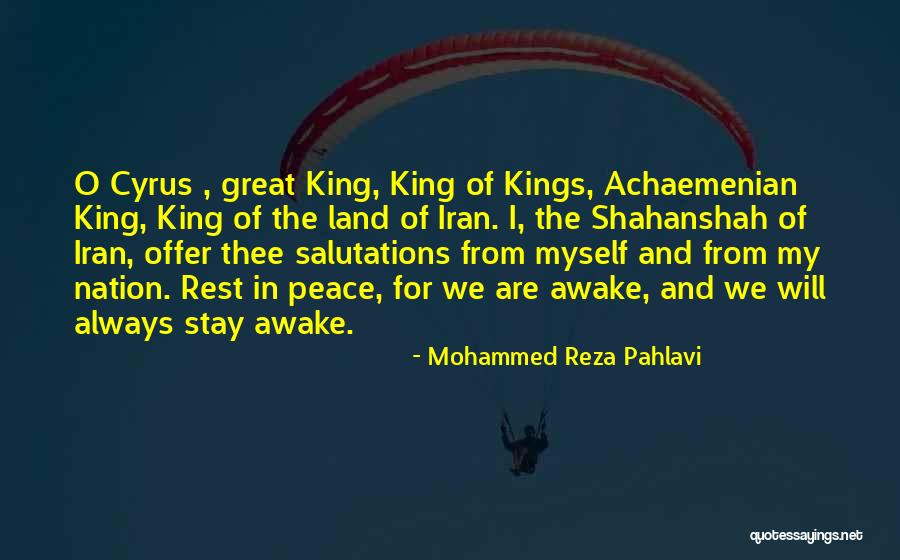 Stay Awake Quotes By Mohammed Reza Pahlavi