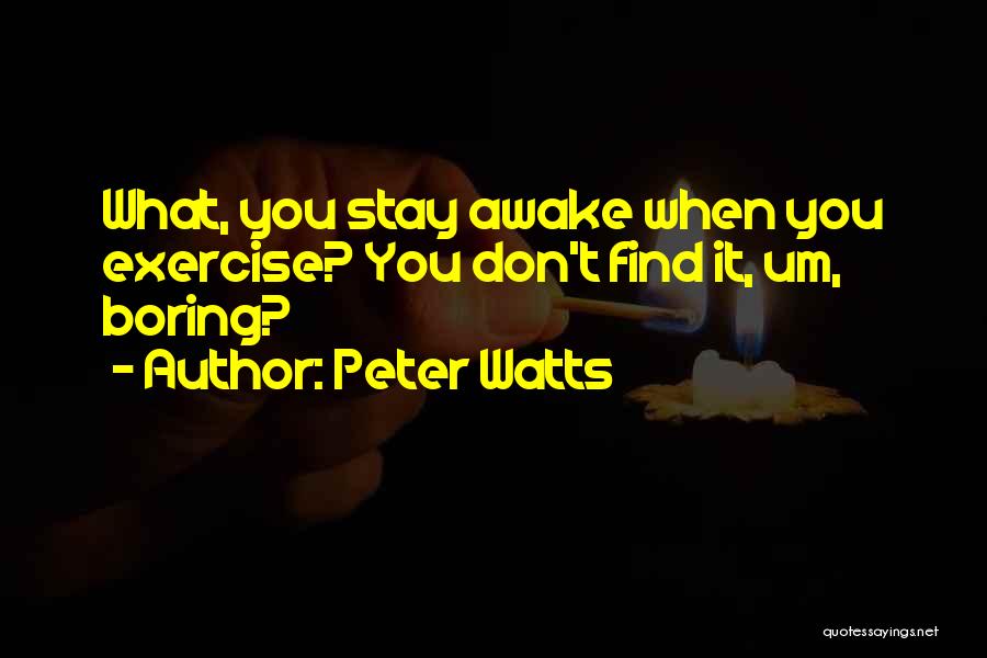 Stay Awake Quotes By Peter Watts