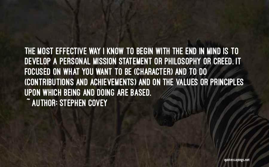 Stephen Covey Mission Statement Quotes By Stephen Covey