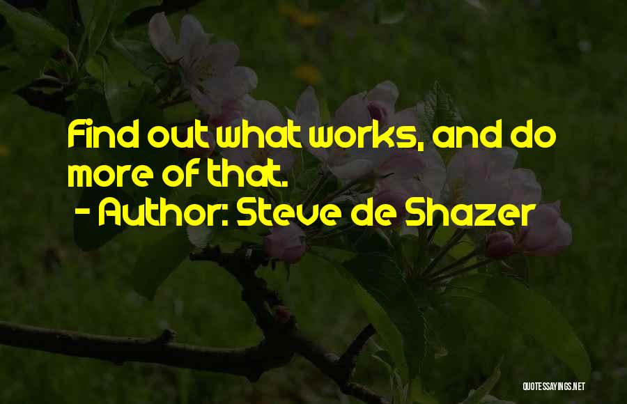 Steve De Shazer Quotes 1204753