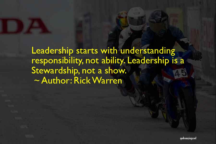 Stewardship Leadership Quotes By Rick Warren