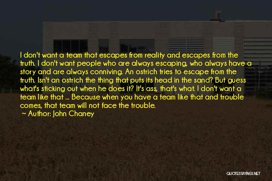 Sticking Head In Sand Quotes By John Chaney