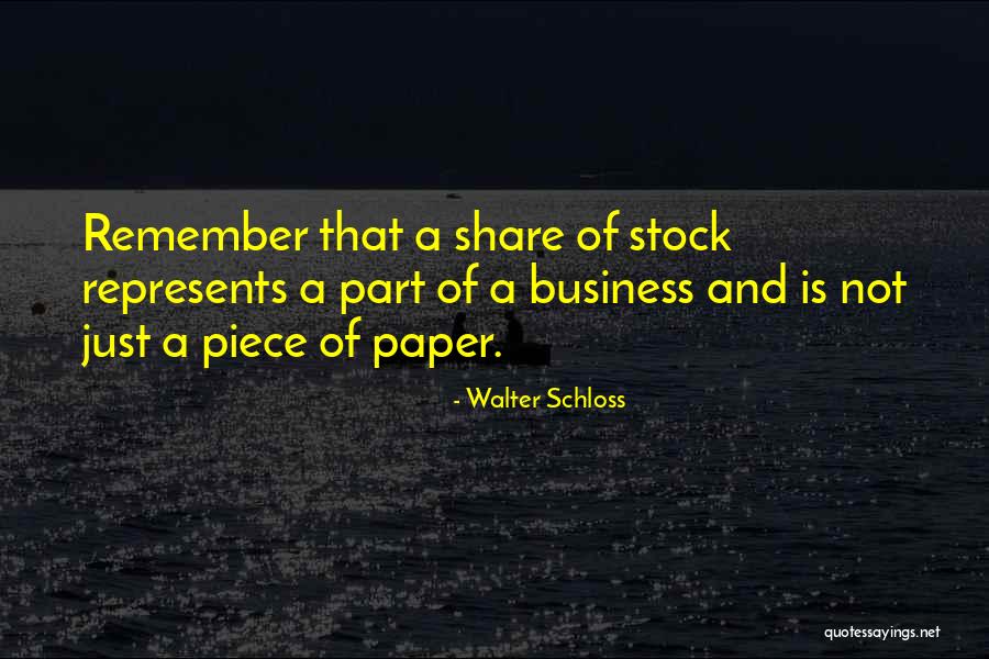 Stock Investing Quotes By Walter Schloss Stock Investing Quotes By Walter Schloss