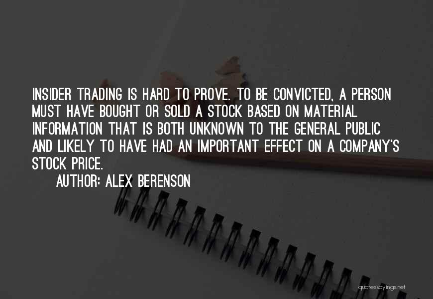 Stock Trading Quotes By Alex Berenson