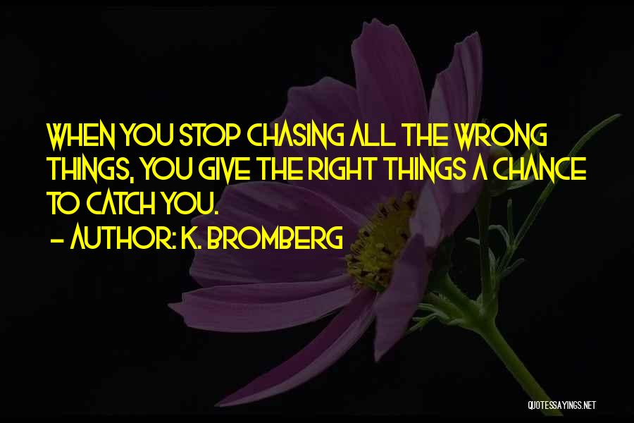 Stop Chasing Wrong Things Quotes By K. Bromberg