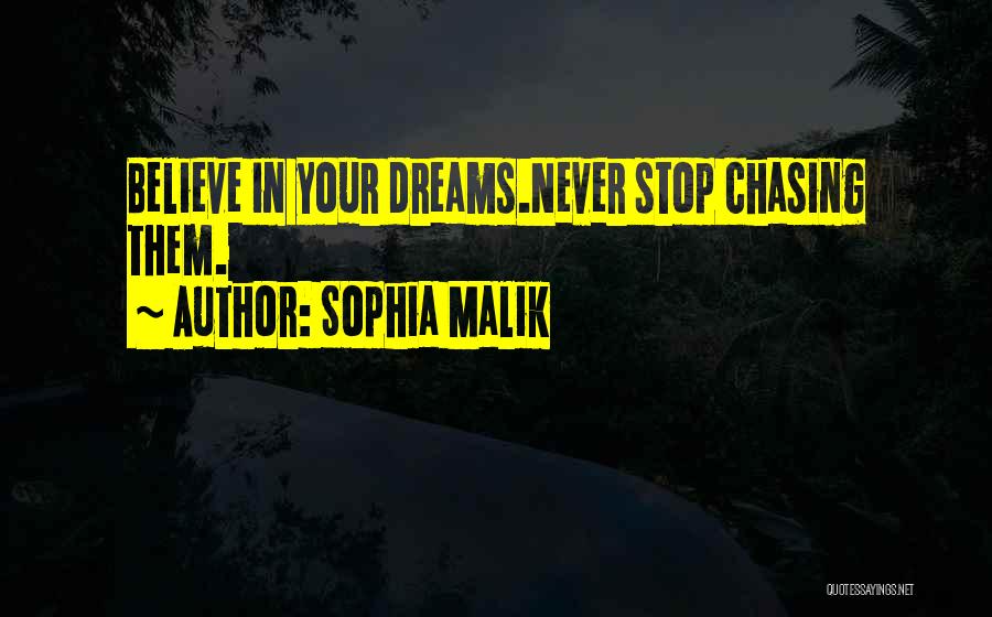 Stop Chasing Your Dreams Quotes By Sophia Malik