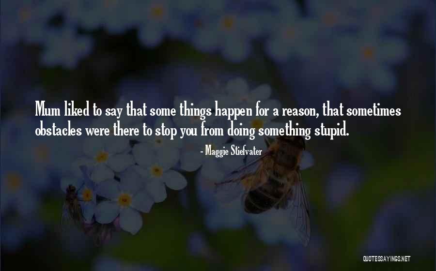 Stop Doing Stupid Things Quotes By Maggie Stiefvater