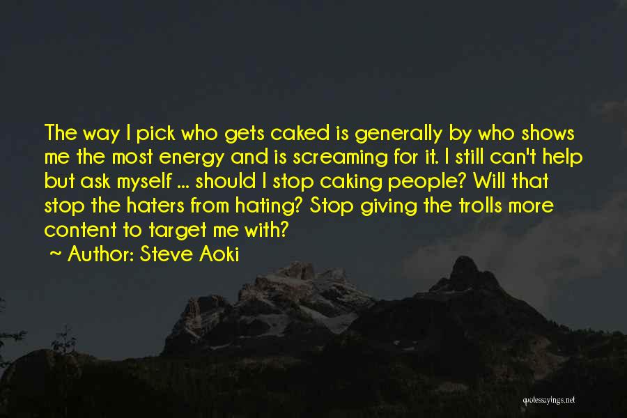 Stop Hating On Me Quotes By Steve Aoki