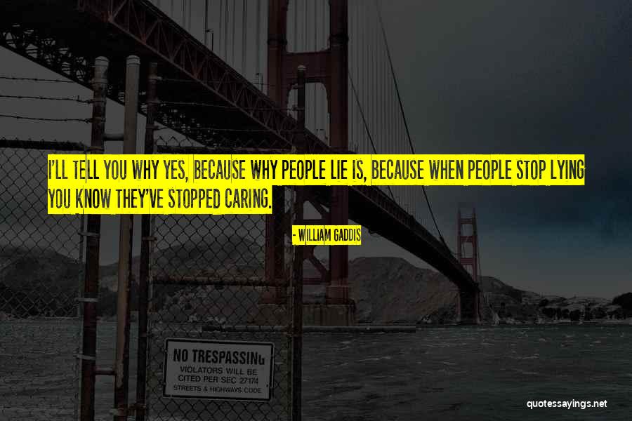 Stop Lying Quotes By William Gaddis Stop Lying Quotes By William Gaddis