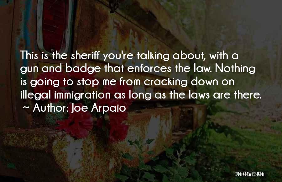 Stop Talking Me Quotes By Joe Arpaio