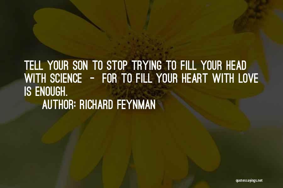 Stop Trying Love Quotes By Richard Feynman