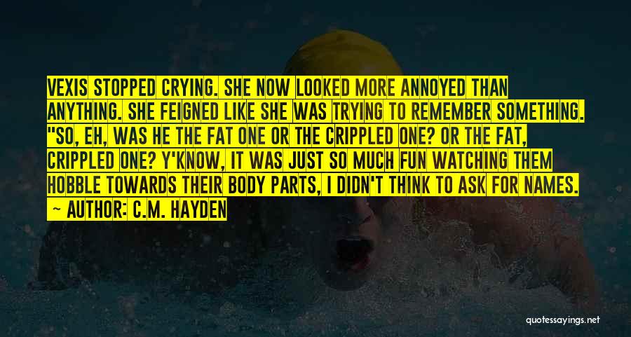 Stopped Crying Quotes By C.M. Hayden