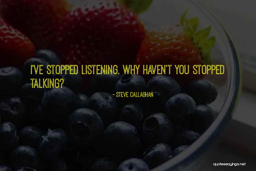 Stopped Talking Quotes By Steve Callaghan