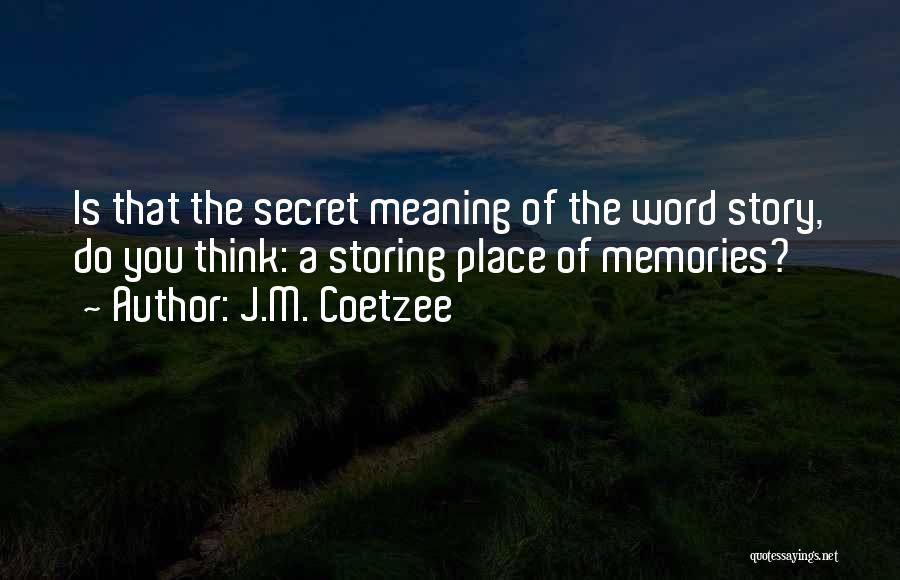 Storing Memories Quotes By J.M. Coetzee