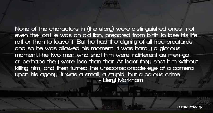 Story The Lion Quotes By Beryl Markham