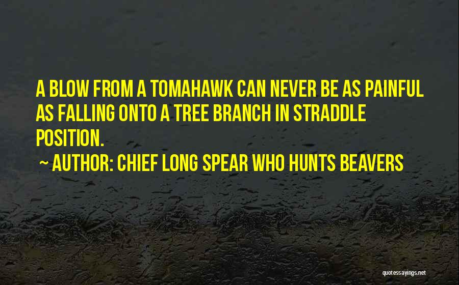Straddle Quotes By Chief Long Spear Who Hunts Beavers