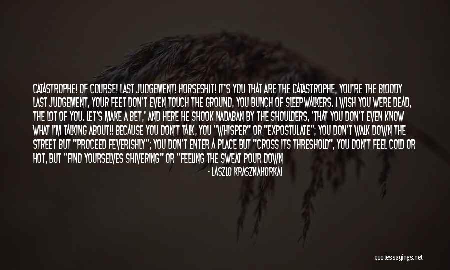 Straight Talk Quotes By Laszlo Krasznahorkai