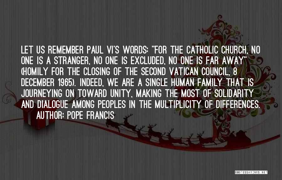 Stranger Among Us Quotes By Pope Francis