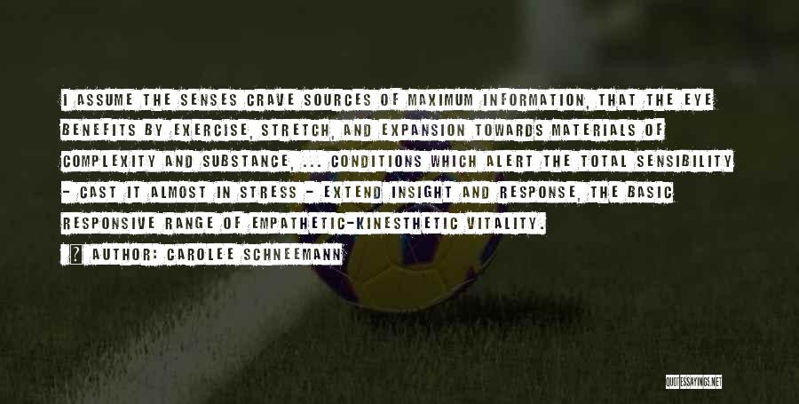 Stress And Exercise Quotes By Carolee Schneemann