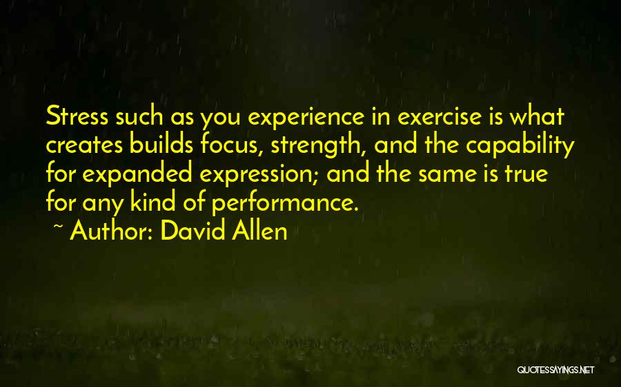 Stress And Exercise Quotes By David Allen