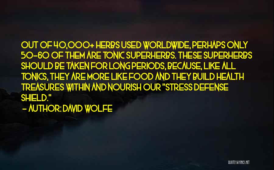 Stress And Food Quotes By David Wolfe