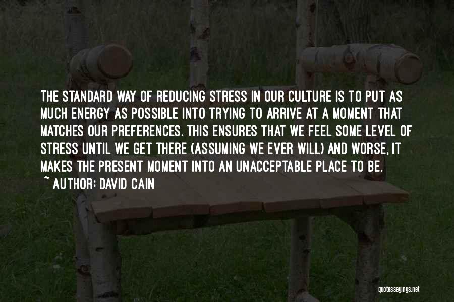 Stress Level Quotes By David Cain