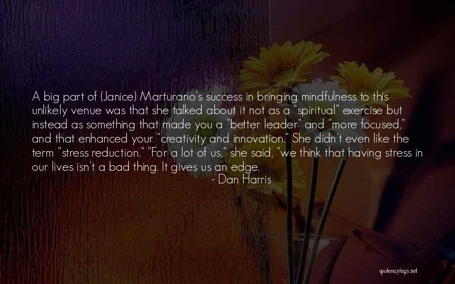 Stress Reduction Quotes By Dan Harris