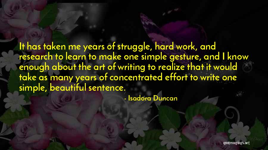 Struggle And Hard Work Quotes By Isadora Duncan