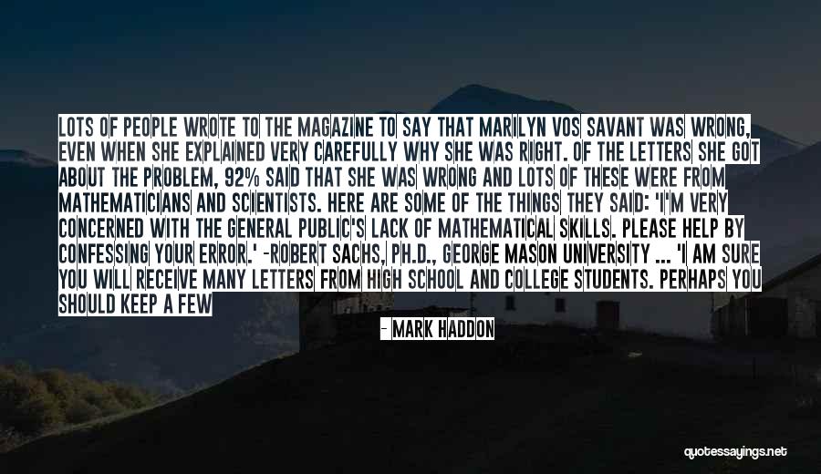 Students In High School Quotes By Mark Haddon