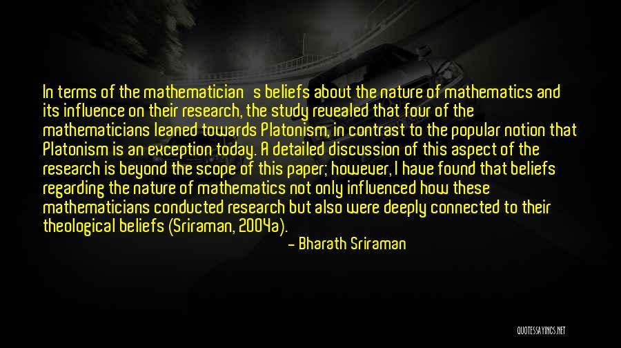 Study Regarding Quotes By Bharath Sriraman Study Regarding Quotes By Bharath Sriraman