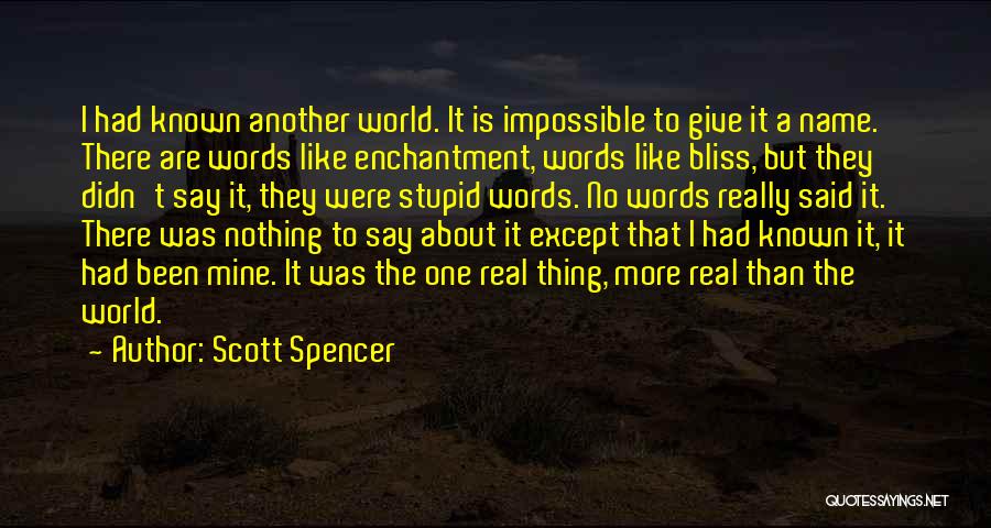 Stupid But Real Quotes By Scott Spencer
