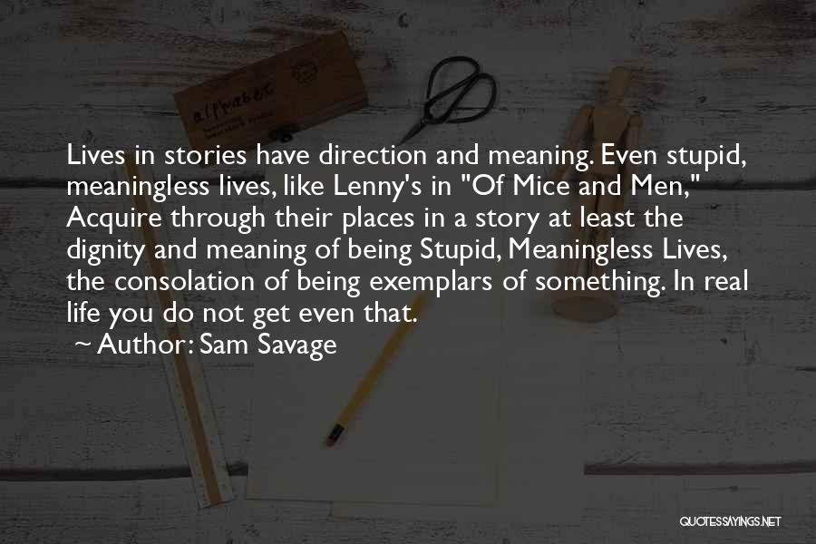 Stupid Meaningless Quotes By Sam Savage