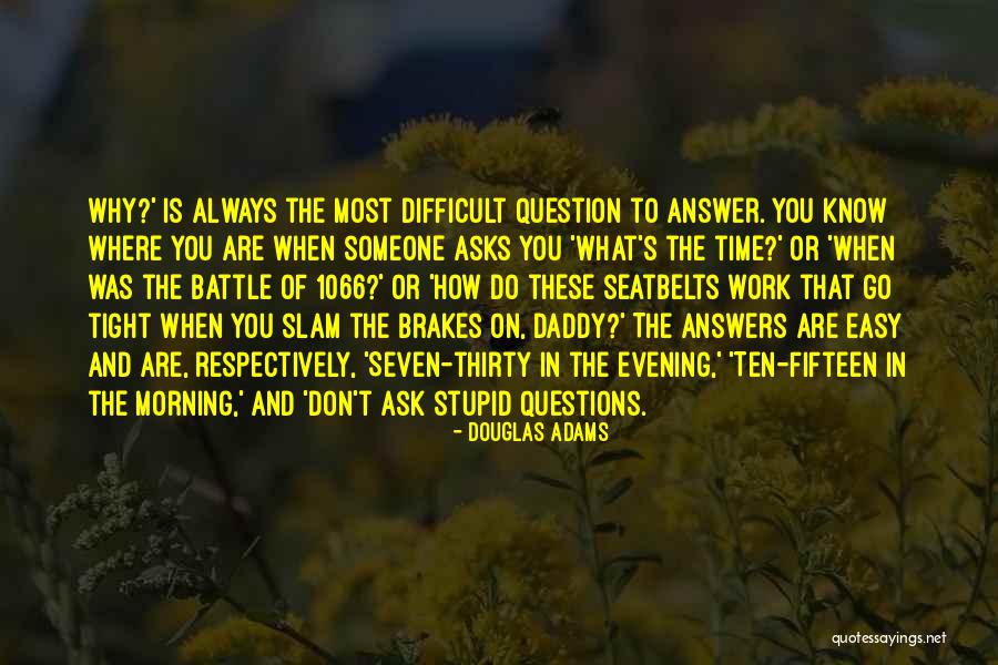 Stupid Questions Quotes By Douglas Adams