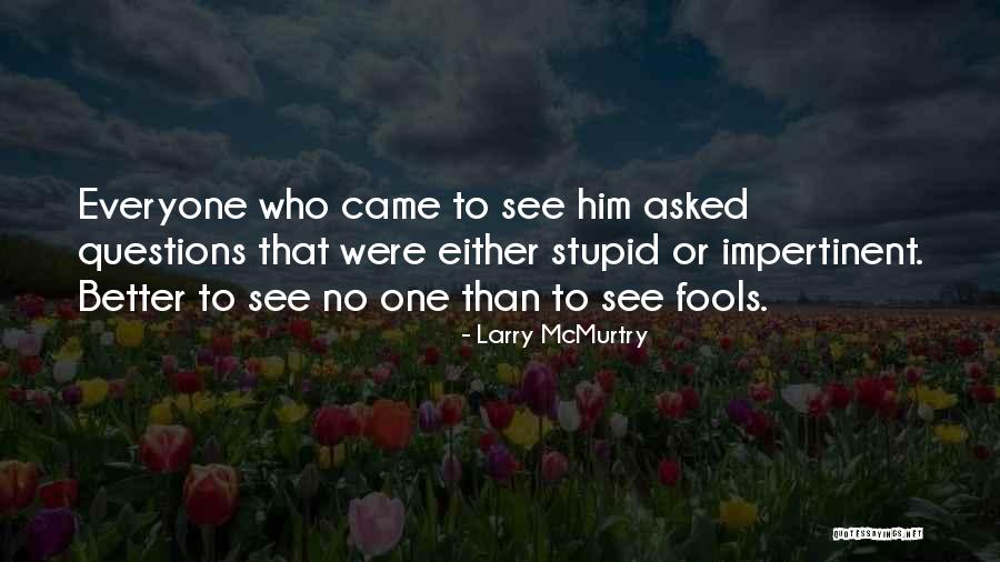 Stupid Questions Quotes By Larry McMurtry