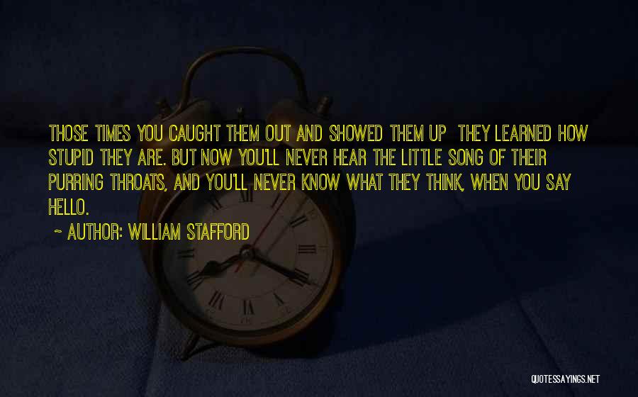 Stupid Song Quotes By William Stafford