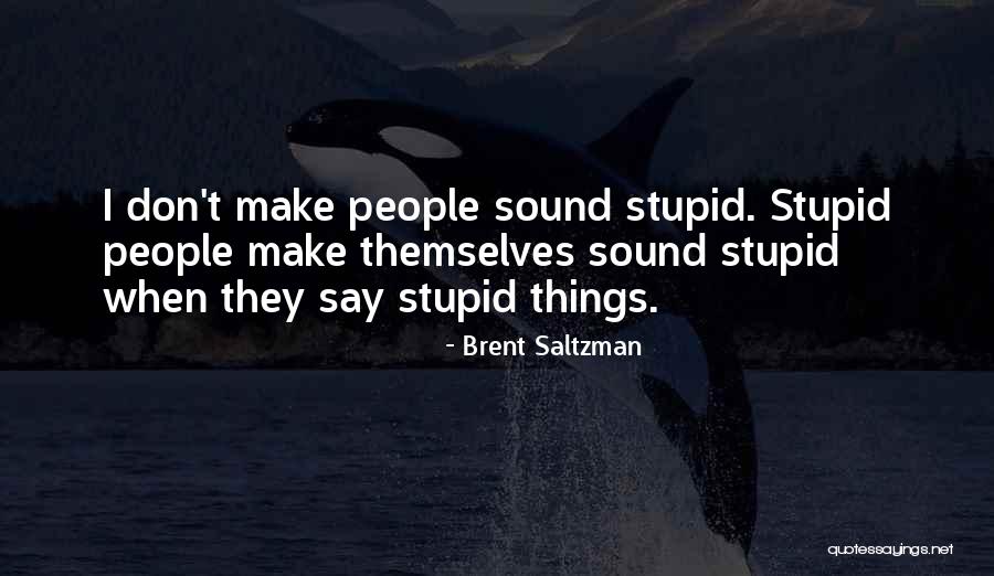 Stupid Things People Say Quotes By Brent Saltzman Stupid Things People Say Quotes By Brent Saltzman