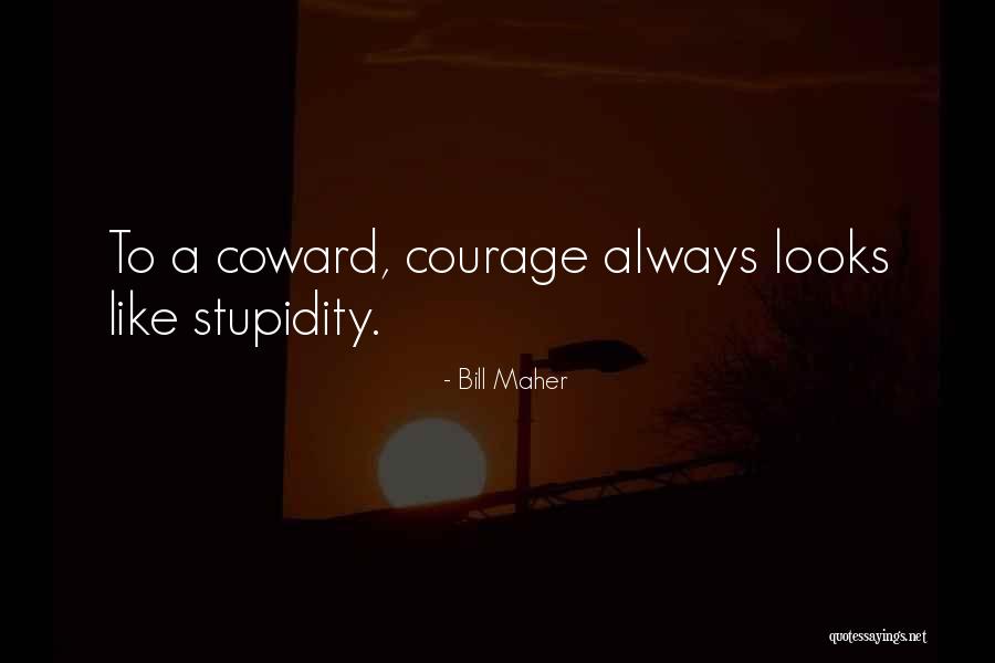 Stupidity And Courage Quotes By Bill Maher Stupidity And Courage Quotes By Bill Maher