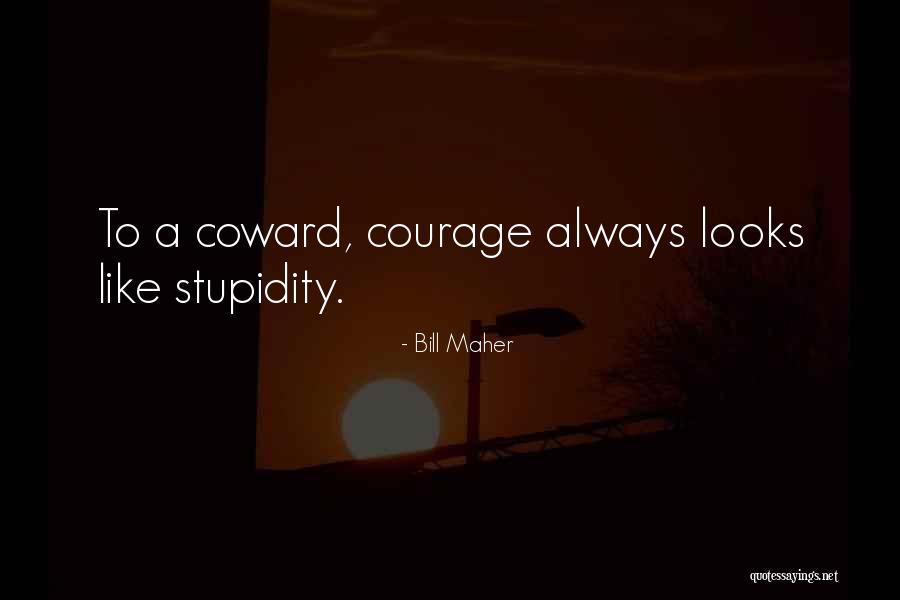 Stupidity And Courage Quotes By Bill Maher