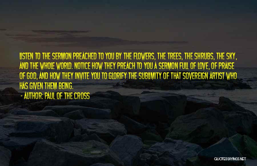 Sublimity Quotes By Paul Of The Cross