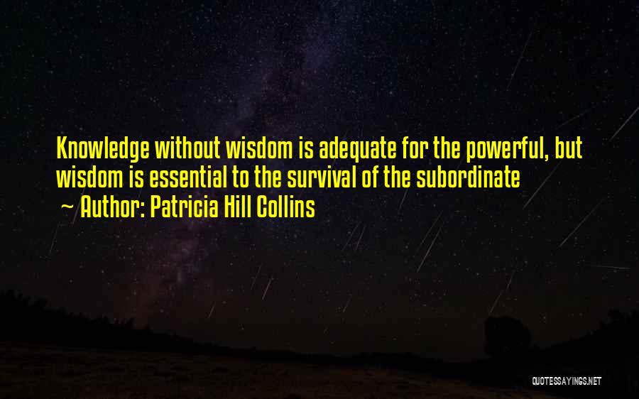 Subordinate Quotes By Patricia Hill Collins