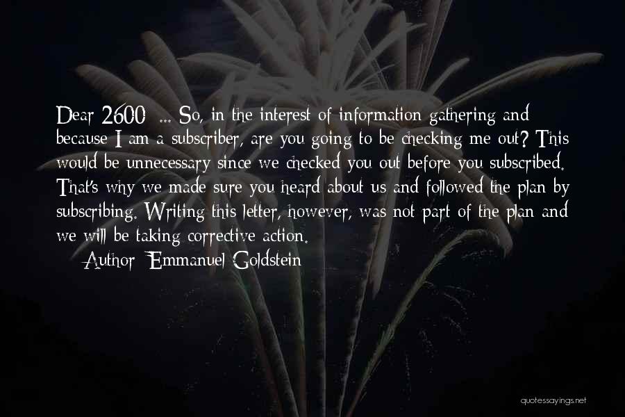 Subscribing Quotes By Emmanuel Goldstein