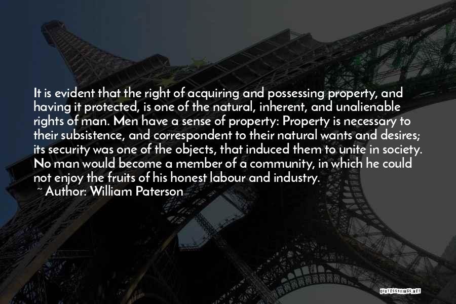 Subsistence Quotes By William Paterson