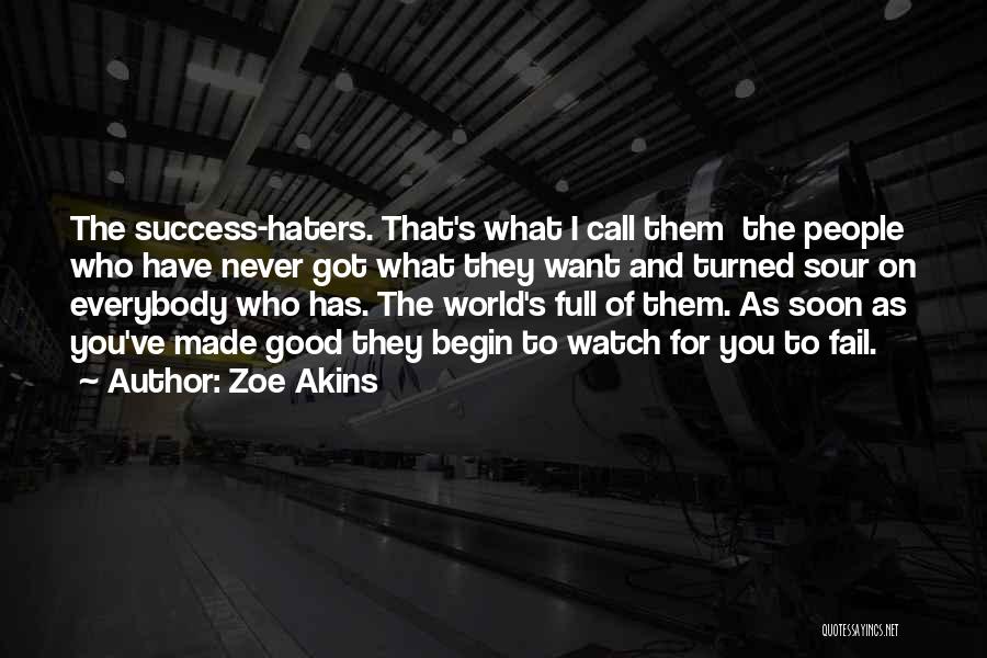 Success And Haters Quotes By Zoe Akins