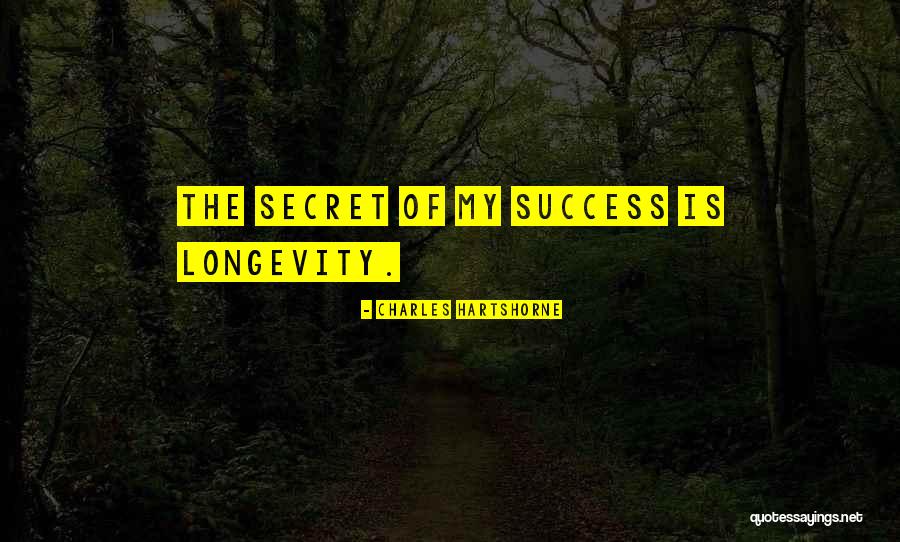 Success And Longevity Quotes By Charles Hartshorne