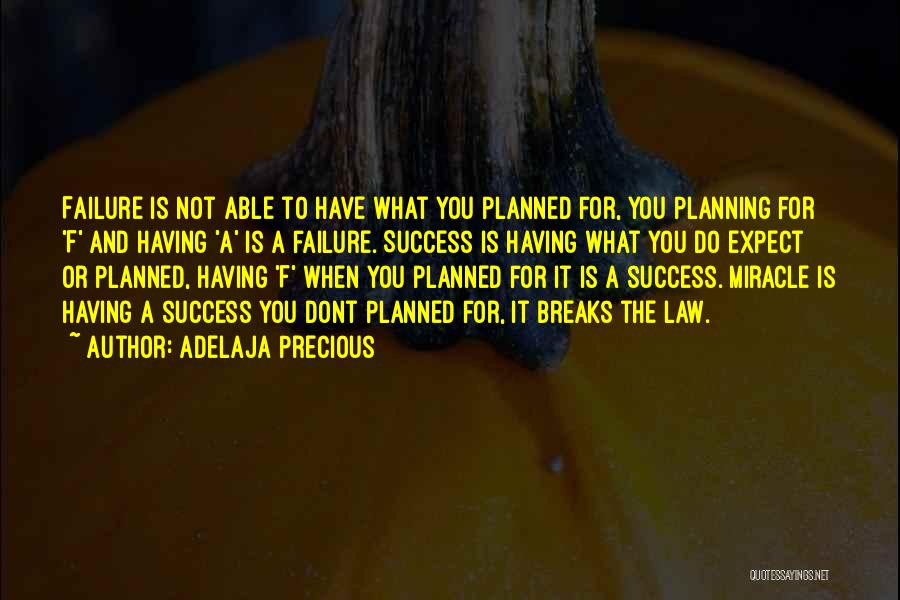 Success And Planning Quotes By Adelaja Precious