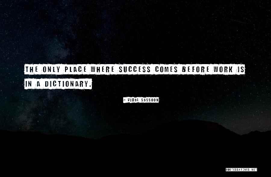 Success Comes Before Work Quotes By Vidal Sassoon