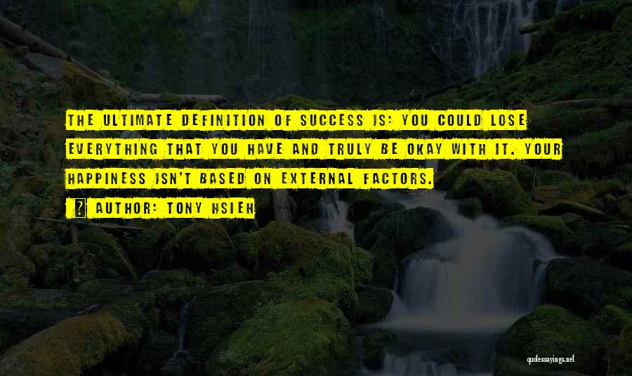 Success Definitions Quotes By Tony Hsieh