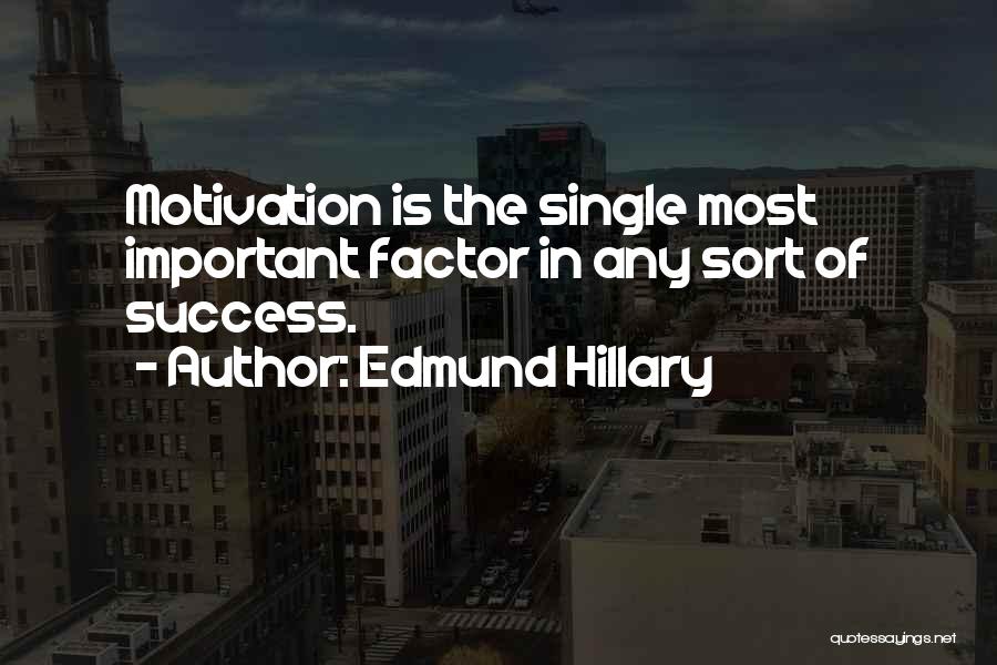 Success Factor Quotes By Edmund Hillary