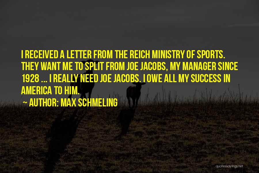 Success In Sports Quotes By Max Schmeling